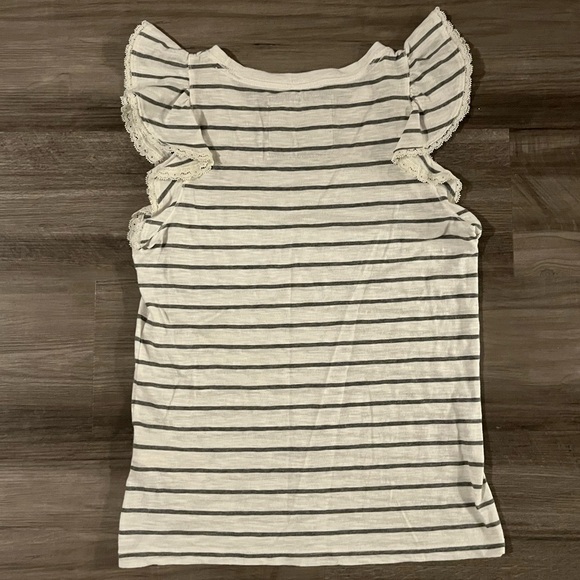 Vintage Abercrombie & Fitch flutter sleeve striped tee S - Picture 4 of 4